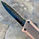 SANITY JEWELRY® D2 Steel 9.5" Frank Nitti Large - "Chicago Series" - Double Sided Serrated Copper - LCOPDSR