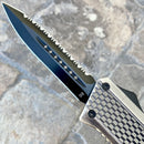 SANITY JEWELRY® D2 Steel 9.5" Frank Nitti Large - "Chicago Series" - Double Sided Serrated Galvanized - LGALDSR