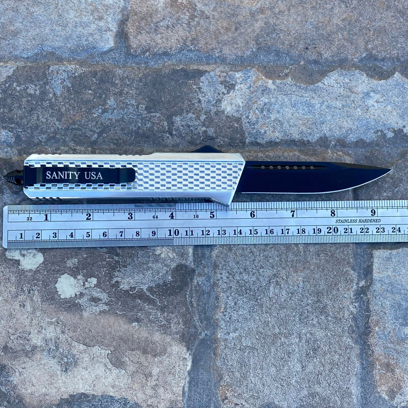 SANITY JEWELRY® D2 Steel 9.5" Frank Nitti Large - "Chicago Series" - Double Sided Serrated Galvanized - LGALDSR