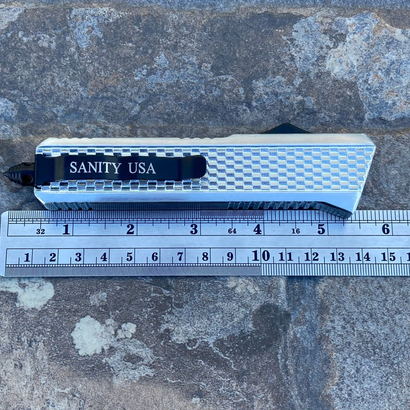 SANITY JEWELRY® D2 Steel 9.5" Frank Nitti Large - "Chicago Series" - Double Sided Serrated Galvanized - LGALDSR