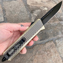 SANITY JEWELRY® D2 Steel 9.5" Frank Nitti Large - "Chicago Series" - Drop Point Brass - LBRADP