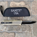 SANITY JEWELRY® D2 Steel 9.5" Frank Nitti Large - "Chicago Series" - Drop Point Brass - LBRADP