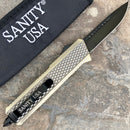 SANITY JEWELRY® D2 Steel 9.5" Frank Nitti Large - "Chicago Series" - Drop Point Brass - LBRADP