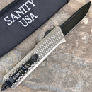 SANITY JEWELRY® D2 Steel 9.5” Frank Nitti Large - "Chicago Series" - Drop Point Galvanized - LGALDP
