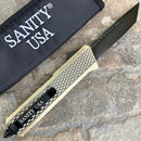 SANITY JEWELRY® D2 Steel 9.5" Frank Nitti Large - "Chicago Series" - Tanto Serrated Brass - LBRATSR