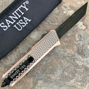 SANITY JEWELRY® D2 Steel 9.5" Frank Nitti Large - "Chicago Series" - Tanto Serrated Copper - LCOPTSR