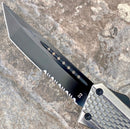 SANITY JEWELRY® D2 Steel 9.5" Frank Nitti Large - "Chicago Series" - Tanto Serrated Galvanized - LGALTSR