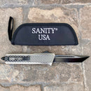 SANITY JEWELRY® D2 Steel 9.5" Frank Nitti Large - "Chicago Series" - Tanto Serrated Galvanized - LGALTSR