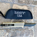 SANITY JEWELRY® D2 Steel 9.5" Frank Nitti Large - "Chicago Series" - Tanto Smooth Brass - LBRATS