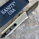 SANITY JEWELRY® D2 Steel 9.5" Frank Nitti Large - "Chicago Series" - Tanto Smooth Brass - LBRATS