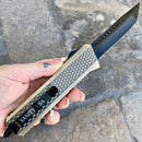 SANITY JEWELRY® D2 Steel 9.5" Frank Nitti Large - "Chicago Series" - Tanto Smooth Brass - LBRATS