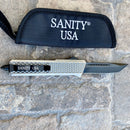 SANITY JEWELRY® D2 Steel 9.5" Frank Nitti Large - "Chicago Series" - Tanto Smooth Galvanized - LGALTS
