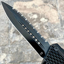 SANITY JEWELRY® D2 Steel 9.5” Frank Nitti Large - "Prohibition Series" - Double Serrated Black - LBLDR