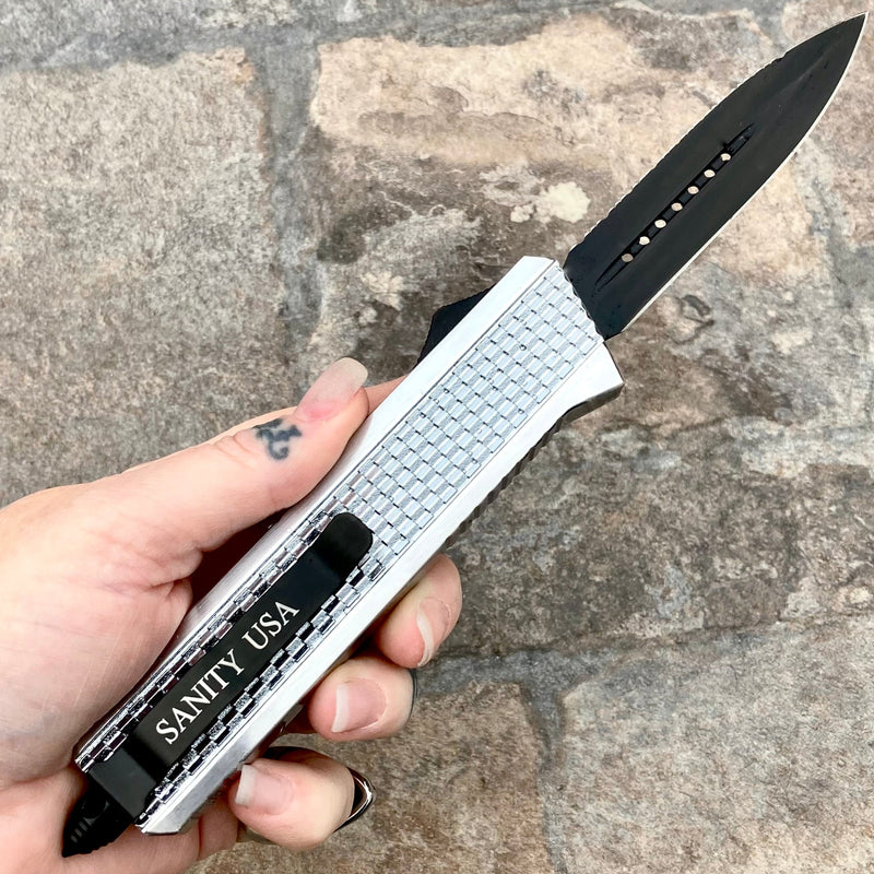 SANITY JEWELRY® D2 Steel 9.5” Frank Nitti Large - "Prohibition Series" - Double Side Serrated Chrome - LCDR