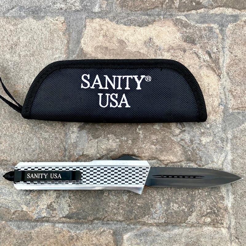 SANITY JEWELRY® D2 Steel 9.5” Frank Nitti Large - "Prohibition Series" - Double Side Serrated Chrome - LCDR