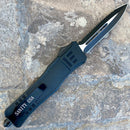 SANITY JEWELRY® D2 Steel 9.5” Frank Nitti Large - "Prohibition Series" - Double Sided Serrated Black - LDBLSR