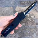SANITY JEWELRY® D2 Steel 9.5” Frank Nitti Large - "Prohibition Series" - Double Sided Serrated Black - LDBLSR