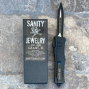 SANITY JEWELRY® D2 Steel 9.5” Frank Nitti Large - "Prohibition Series" - Double Sided Serrated Black - LDBLSR