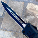 SANITY JEWELRY® D2 Steel 9.5” Frank Nitti Large - "Prohibition Series" - Double Sided Serrated Black - LDBLSR