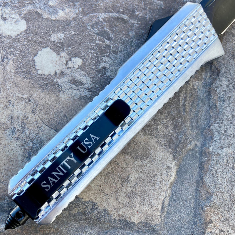 SANITY JEWELRY® D2 Steel 9.5" Frank Nitti Large - "Prohibition Series" - Tanto Serrated Chrome - LCTR