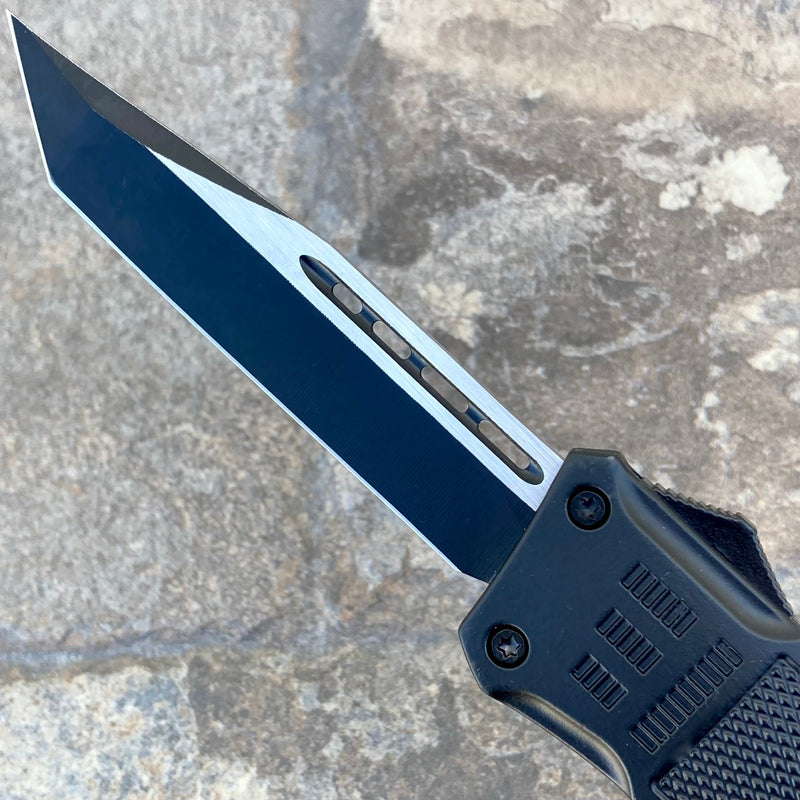 SANITY JEWELRY® D2 Steel 9.5” Frank Nitti Large - "Prohibition Series" - Tanto Smooth Black - LTANTO