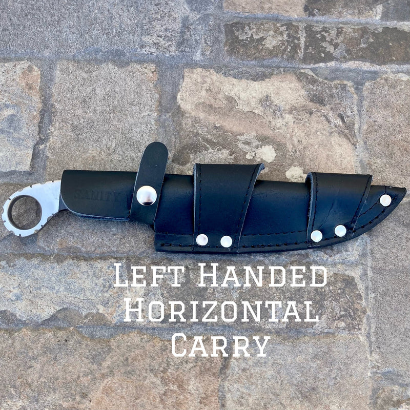 Sanity Jewelry D2 Steel Belt Sheath Left Handed Horizontal 11" Al Capone - Buffalo - D2 Steel - Horizontal & Vertical Carry - ACD201