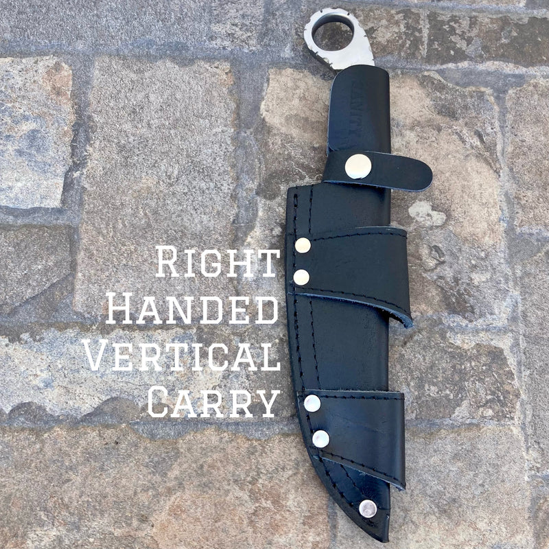 Sanity Jewelry D2 Steel Belt Sheath Right Handed Vertical 11" Al Capone - Buffalo - D2 Steel - Horizontal & Vertical Carry - ACD201
