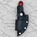 SANITY JEWELRY® D2 Steel Left Handed Vertical 7" Jesse James D2 Steel Kitchen & Camp Knife - Red & Black - JJ013