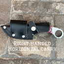 SANITY JEWELRY® D2 Steel Right Handed Horizontal 7.5” Al Capone - Red/White/Blue Wood - D2 Steel - Horizontal & Vertical Carry - A2706