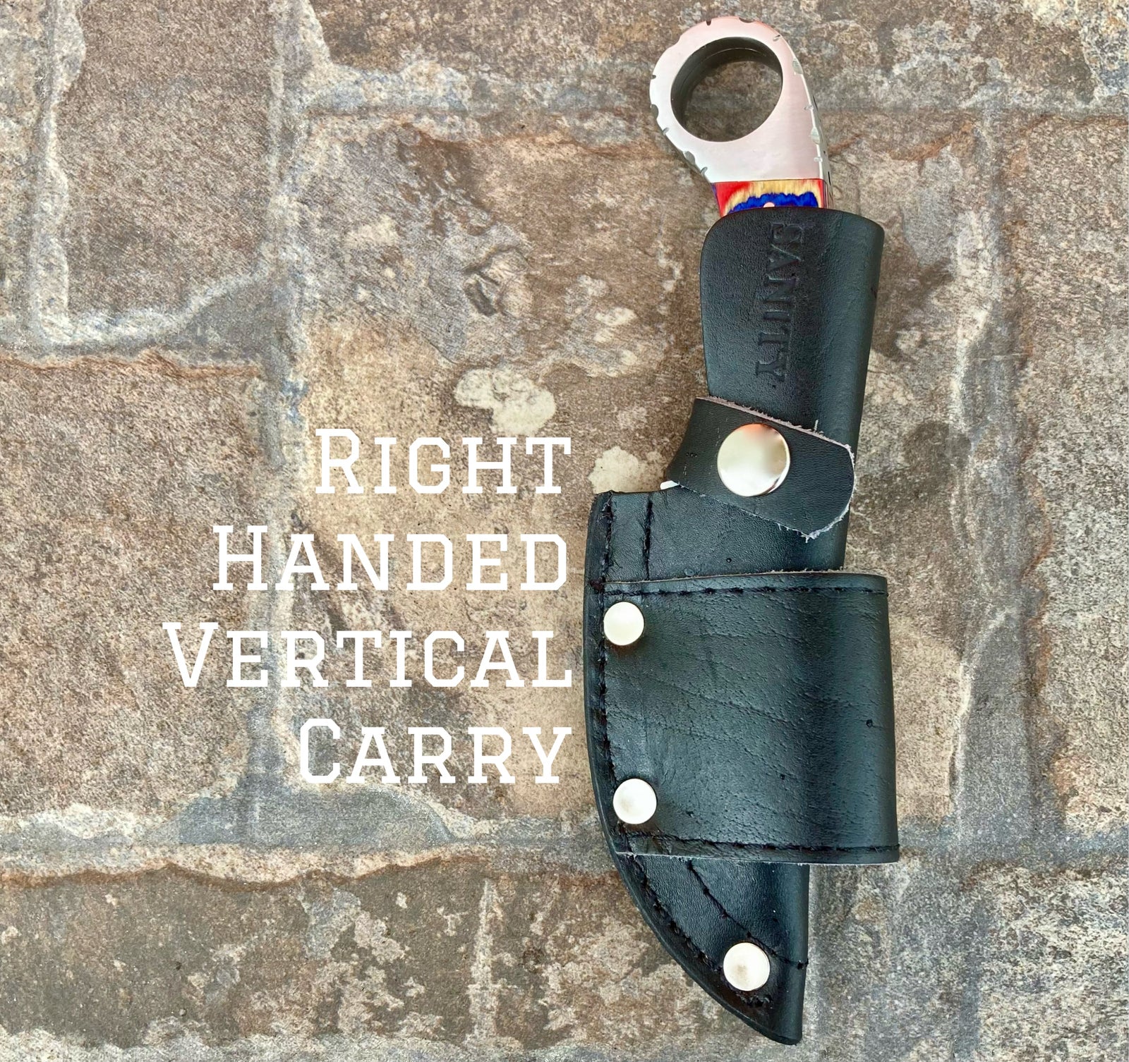 Red Capone 7.5” Al Capone - Red/White/Blue Wood - D2 Steel - Horizontal & Vertica
