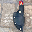 Sanity Jewelry D2 Steel Right Handed Vertical 7” Jesse James -  Red/White/Blue Wood - D2 Steel - Horizontal & Vertical Carry - JJ016