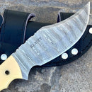 SANITY JEWELRY® Damascus Steel 10" Bumpy Johnson - Bone - Damascus - Horizontal & Vertical Carry - BJ02