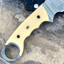 SANITY JEWELRY® Damascus Steel 10" Bumpy Johnson - Bone - Damascus - Horizontal & Vertical Carry - BJ02