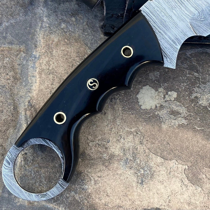 SANITY JEWELRY® Damascus Steel 10" Bumpy Johnson - Buffalo - Damascus - Horizontal & Vertical Carry - BJ01