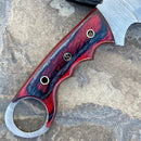 SANITY JEWELRY® Damascus Steel 10" Bumpy Johnson - Red & Black Wood - Damascus - Horizontal & Vertical Carry - BJ04