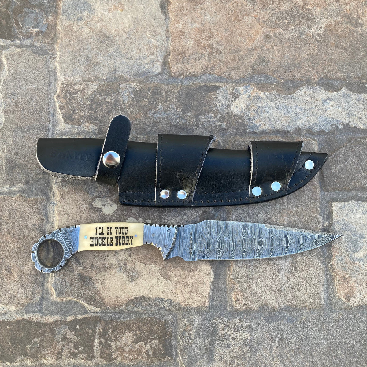 11” Al Capone - I'll Be Your Huckleberry Bone - Damascus - Horizontal