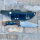 SANITY JEWELRY® Damascus Steel 11" Billy The Kid - Buffalo & Rosewood - Damascus - Horizontal & Vertical Carry - BK01