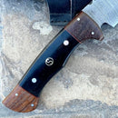 SANITY JEWELRY® Damascus Steel 11" Billy The Kid - Buffalo & Rosewood - Damascus - Horizontal & Vertical Carry - BK01