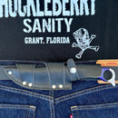 Sanity Jewelry Damascus Steel 11” John Dillinger - Blue/Violet Wood - Damascus - Horizontal & Vertical Carry - JDE07