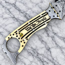 SANITY JEWELRY® Damascus Steel 11" John Dillinger - Damascus - Bone We The People - JDE02