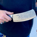 SANITY JEWELRY® Damascus Steel 12" "The Cleaver" William Poole - Black Wood -  Damascus Steel - WP01