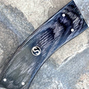 SANITY JEWELRY® Damascus Steel 12" "The Cleaver" William Poole - Black Wood -  Damascus Steel - WP01