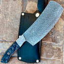 SANITY JEWELRY® Damascus Steel 12" "The Cleaver" William Poole - Black Wood -  Damascus Steel - WP01