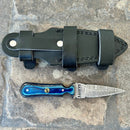 SANITY JEWELRY® Damascus Steel 6” Bonnie & Clyde - Blue & Black Wood - Damascus - Horizontal & Vertical Carry - BC01