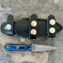 SANITY JEWELRY® Damascus Steel 6” Bonnie & Clyde - Blue & Black Wood - Damascus - Horizontal & Vertical Carry - BC01