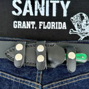 SANITY JEWELRY® Damascus Steel 6” Bonnie & Clyde - Green & Black Wood - Damascus - Horizontal & Vertical Carry - BC11