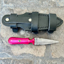 SANITY JEWELRY® Damascus Steel 6” Bonnie & Clyde - Pink Wood - Damascus - Horizontal & Vertical Carry - BC03