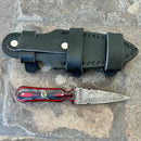 SANITY JEWELRY® Damascus Steel 6” Bonnie & Clyde - Red & Black Wood - Damascus - Horizontal & Vertical Carry - BC02