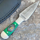 SANITY JEWELRY® Damascus Steel 6” Boot / Vest Steel with Clip - Cole Younger - Green & Black Handle - CY607