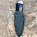 SANITY JEWELRY® Damascus Steel 6" Cole Younger - Boot Sheath W/Clip - Skinner Blue & Black - CY04